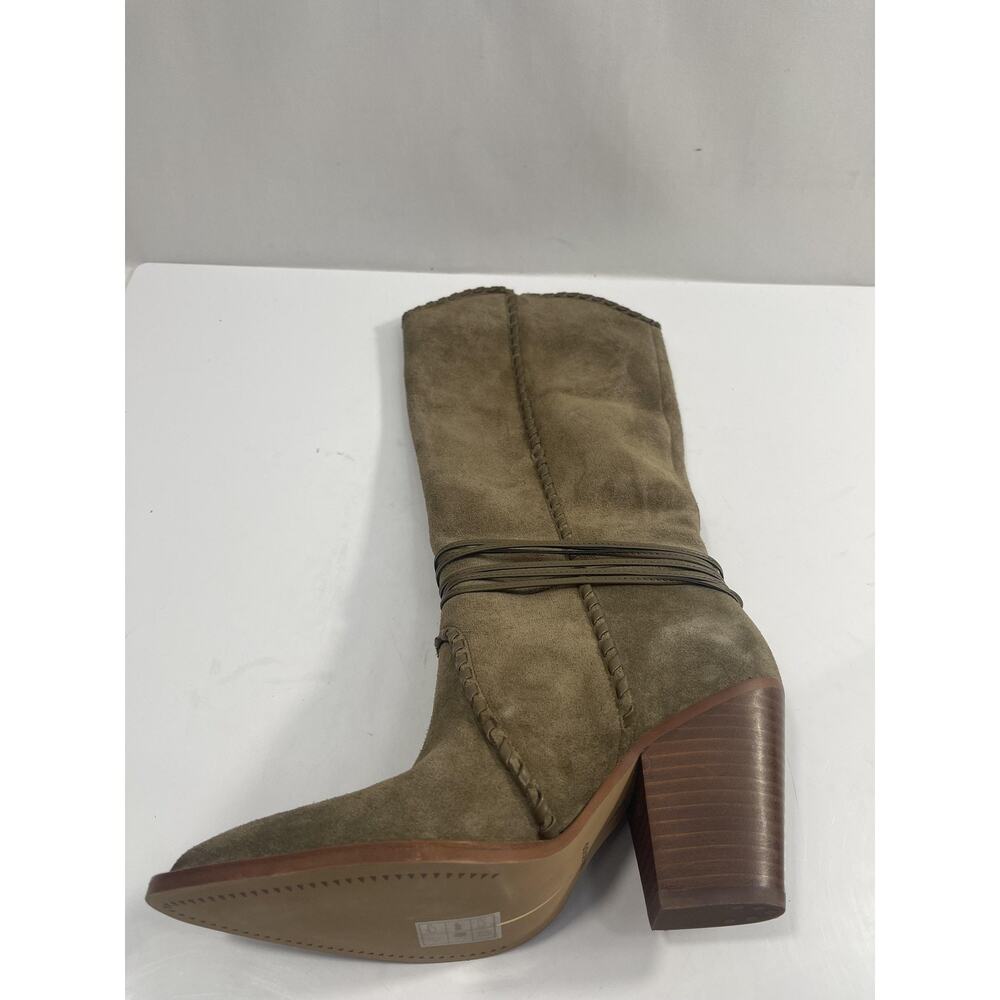 Dolce Vita Jody Boots Womens Size 5.5 Olive Suede Western Mid Calf Block Heel - Picture 4 of 15